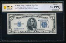 1934 $5 STAR Silver Certificate PCGS 65PPQ