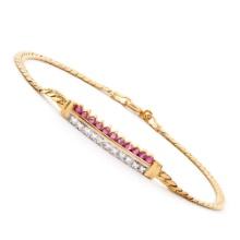 Plated 18KT Yellow Gold 0.51ctw Ruby and Diamond Bracelet