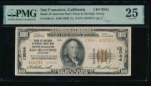 1929 $100 San Francisco CA National PMG 25