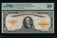 1922 $10 STAR Gold Certificate PMG 30EPQ