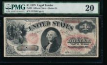 1875 $1 Legal Tender Note PMG 20