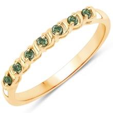 14KT Yellow Gold 0.16ctw Green Diamond Ring