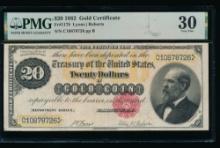 1882 $20 Gold Certificate PMG 30