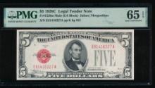 1928C $5 Mule Legal Tender Note PMG 65EPQ