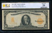 1907 $10 Gold Certificate PCGS 20