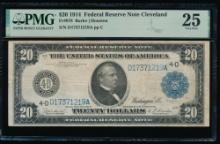 1914 $20 Cleveland FRN PMG 25
