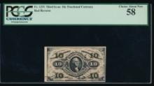 10 Cent Third Issue Fractional PCGS 58