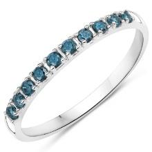 14KT White Gold 0.24ctw Blue Diamond Ring