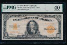 1922 $10 Gold Certificate PMG 40