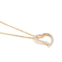 Plated 18KT Yellow Gold 0.22cts Diamond Heart Shape Necklace