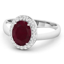 14KT White Gold 2.3ct Ruby and Diamond Ring