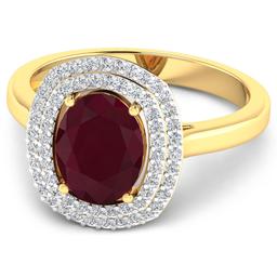 14KT Yellow Gold 2.30ct Ruby and Diamond Ring