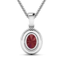 14KT White Gold 1.50ct Ruby and Diamond Pendant with Chain