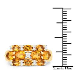 Plated 14KT Yellow Gold 2.28ctw Citrine and White Topaz Ring