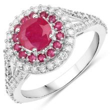 14KT White Gold 1.95ctw Ruby and White Diamond Ring