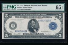 1914 $5 Boston FRN PMG 65EPQ