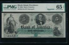 1860's $5 Providence RI Obsolete PMG 65EPQ