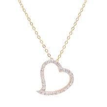 Plated 18KT Yellow Gold 0.22cts Diamond Heart Shape Necklace