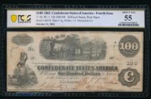 1862 $100 T-40 Confederate PCGS 55