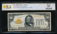 1928 $50 Gold Certificate PCGS 55