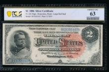 1886 $2 Silver Certificate PCGS 63