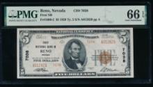 1929 $5 Reno NV National PMG 66EPQ