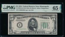 1934 $5 Minneapolis FRN PMG 65EPQ