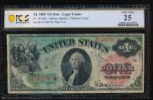 1869 $1 Legal Tender Note PCGS 25
