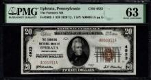 1929 $20 Ephrata PA National PMG 63