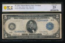 1914 $5 Cleveland FRN PCGS 25