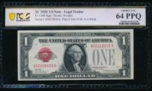 1928 $1 Legal Tender Note PCGS 64PPQ