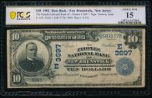 1902 $10 New Brunswick NJ National PCGS 15