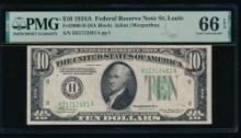 1934A $10 St Louis FRN PMG 66EPQ