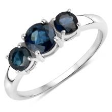 14KT White Gold 1.25ctw Blue Sapphire Ring