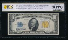 1934A $10 N Africa Silver Certificate PCGS 58PPQ