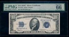 1934C $10 Silver Certificate PMG 66