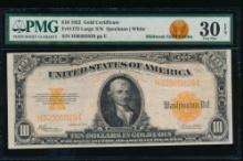 1922 $10 Gold Certificate PMG 30EPQ