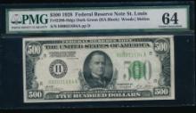 1928 $500 St Louis FRN PMG 64