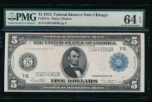1914 $5 Chicago FRN PMG 64EPQ