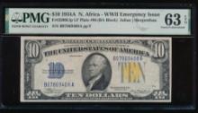 1934A $10 N Africa Silver Certificate PMG 63EPQ