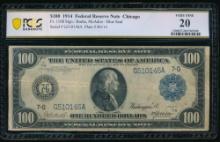 1914 $100 Chicago FRN PCGS 20