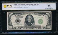 1928 $1000 New York FRN PCGS 25
