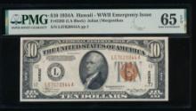 1934A $10 Hawaii FRN PMG 65EPQ