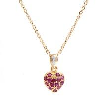 Plated 18KT Yellow Gold 0.71cts Ruby and Diamond Necklace
