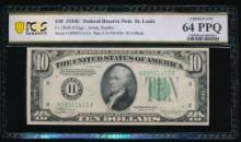 1934C $10 St Louis FRN PCGS 64PPQ