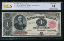 1891 $1 Treasury Note PCGS 64