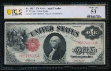 1917 $1 Legal Tender Note PCGS 53