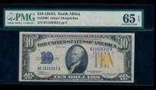 1934A $10 N Africa Silver Certificate PMG 65EPQ