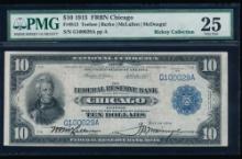 1915 $10 Chicago FRBN PMG 25