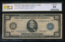 1914 $20 St Louis FRN PCGS 20